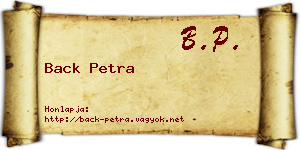 Back Petra névjegykártya